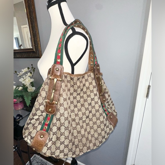 Gucci Pelham Shoulder Bag / Hobo GG canvas w Dust Bag - Authentic - Picture 1 of 16